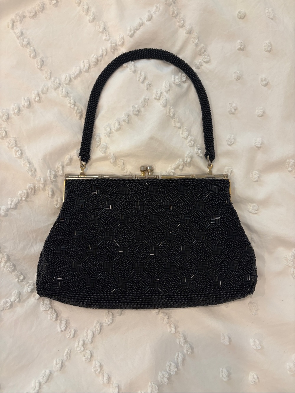 Vintage Black Beaded Handbag